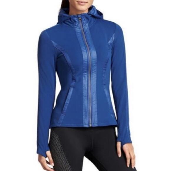 ATHLETA Women's Full Zip Hooded Verbier Fleece Lined Jacket Blue Size XXS - Picture 1 of 12